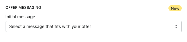 Setting to select a message for the offer.
