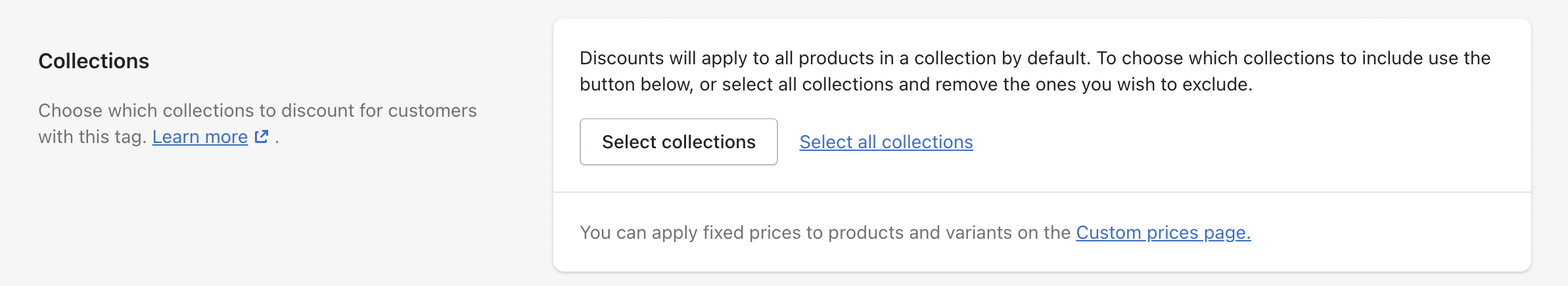 A setting in Wholesale Club where a discount can be targeted at specific collections.